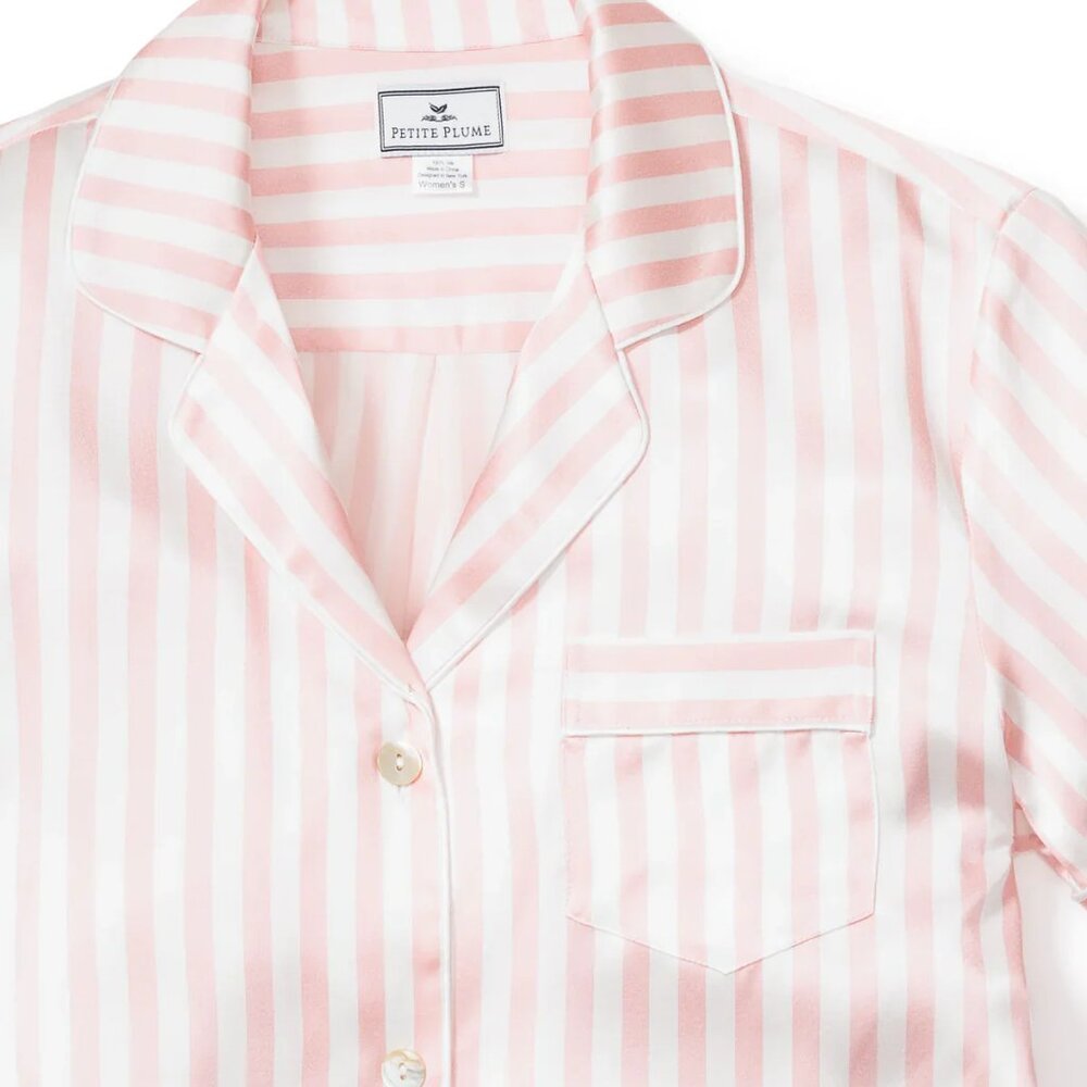 Mulberry Silk Pink Stripe Short Set - Picture 4 of 4